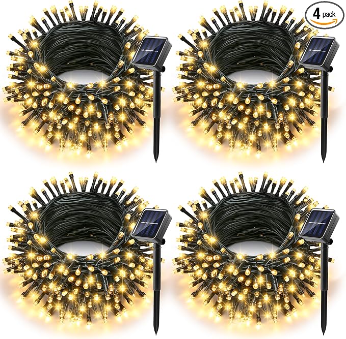 Joomer Solar Christmas Lights Outdoor, 4 Pack Total 156FT 400LED 8 Lighting by Joomer