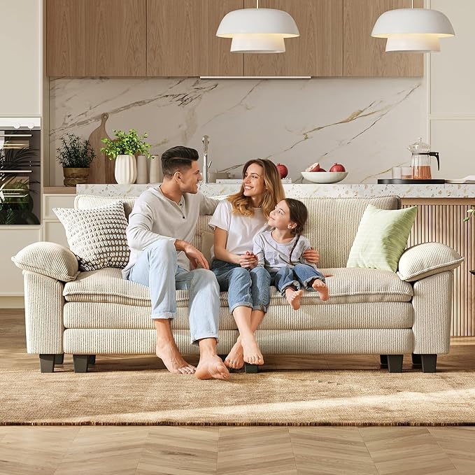 LINSY HOME 90'' Cloud Loveseat Sofa, Modular Sectional Couches Corduroy Cloud - Image 6