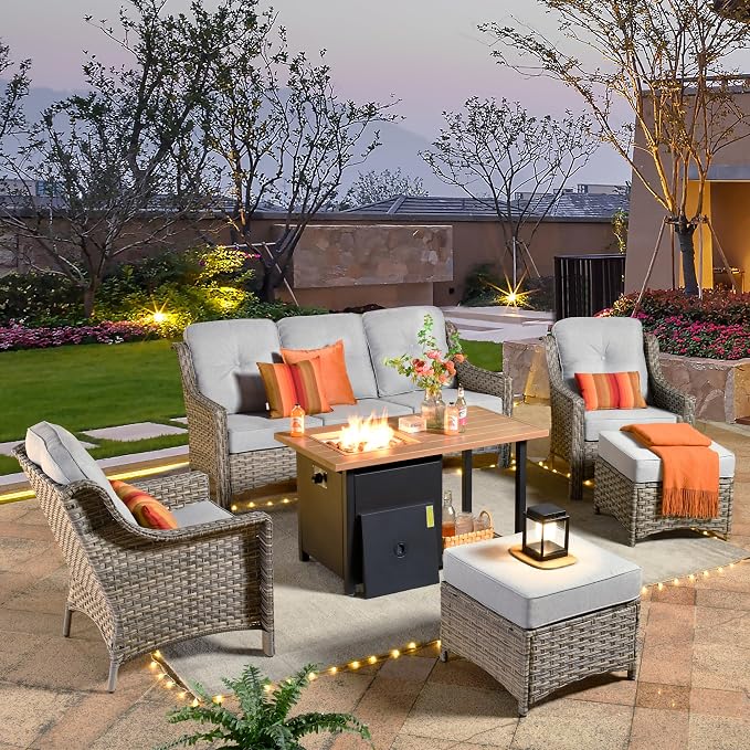 HOOOWOOO 6 Piece Patio Furniture Sets by DesignforBetterLife