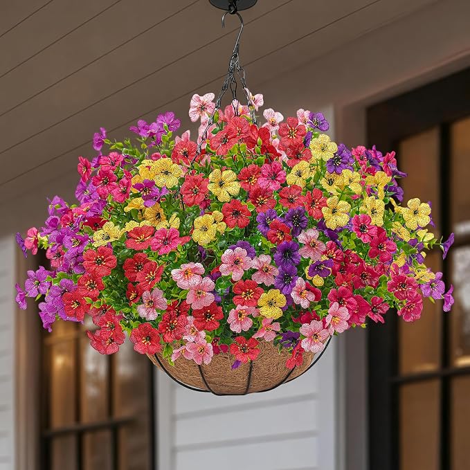 Artificial Faux Hanging Plants Flowers Basket - Image 8