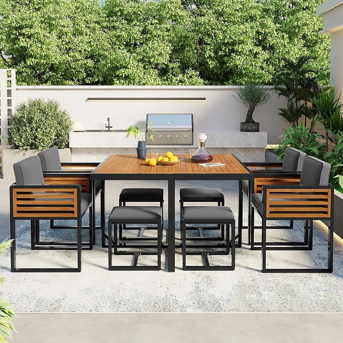 Merax 9 Pieces Outdoor Dining Set - Image 3