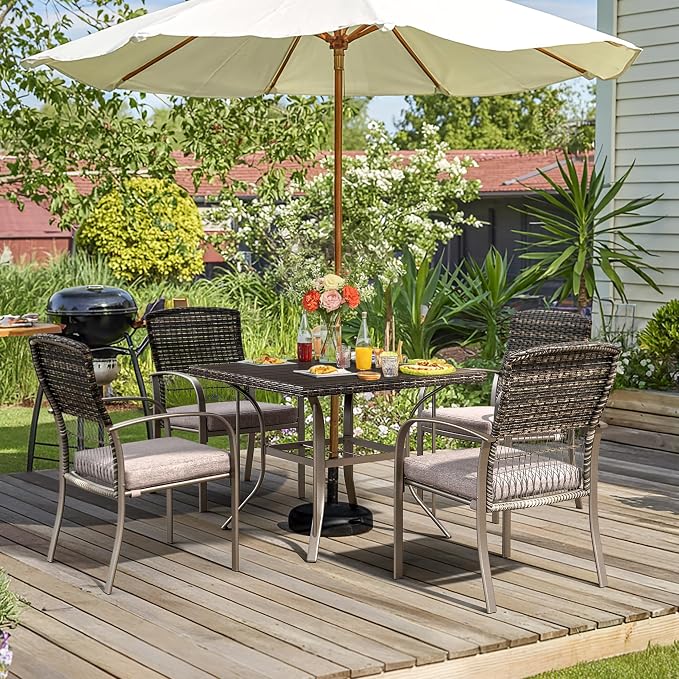 Pamapic 5-Piece Outdoor Furniture Set, Rattan Patio Dining Set - Image 4