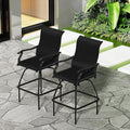 LEVELEVE Patio Bar Set 2pcs Swivel Bar Stools Outdoor Bistro Textilene by Enjoyyourlife