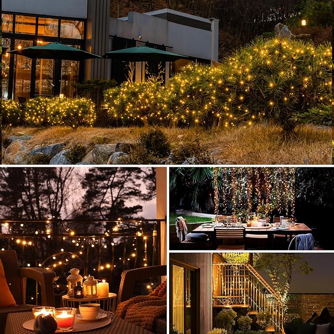 8 Pack Solar String Lights Outdoor, 640LED 264FT Waterproof 8 Modes Copper Wire - Image 5