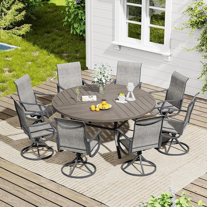 VICLLAX 60" Round Outdoor Table, Patio Dining Table - Image 7