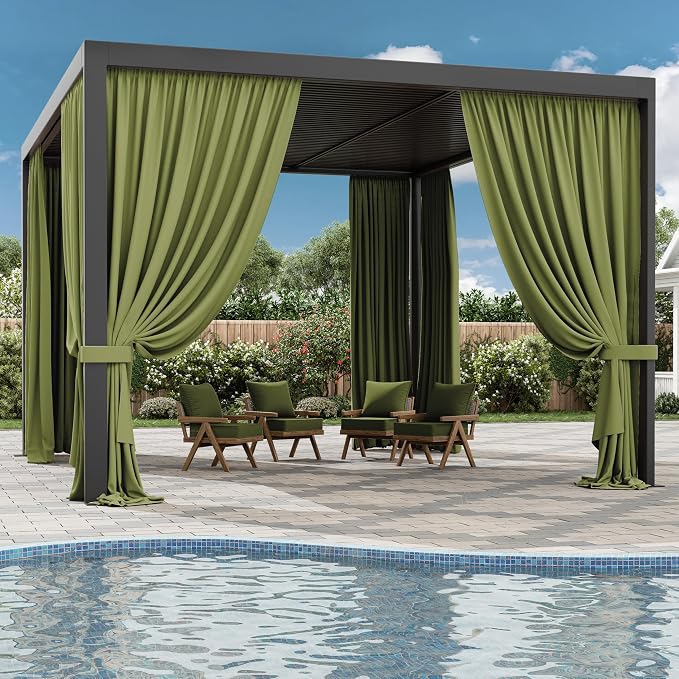 Gazebo Universal Replacement Privacy Curtain, 4-Panels Sidewall Curtains - Image 6