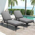 Chaise Lounge Chair Outdoor- Set of 2 Patio Pool Chairs Tanning Lounges by Villeston