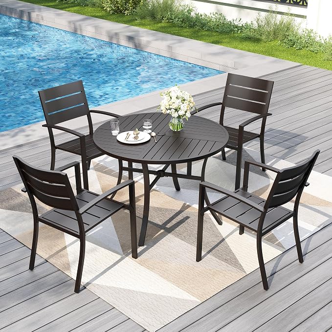 PHI VILLA 5 Pieces Outdoor Patio Dining Set by PHIVILLAThepioneerofcomfortablehouseholdsupplies
