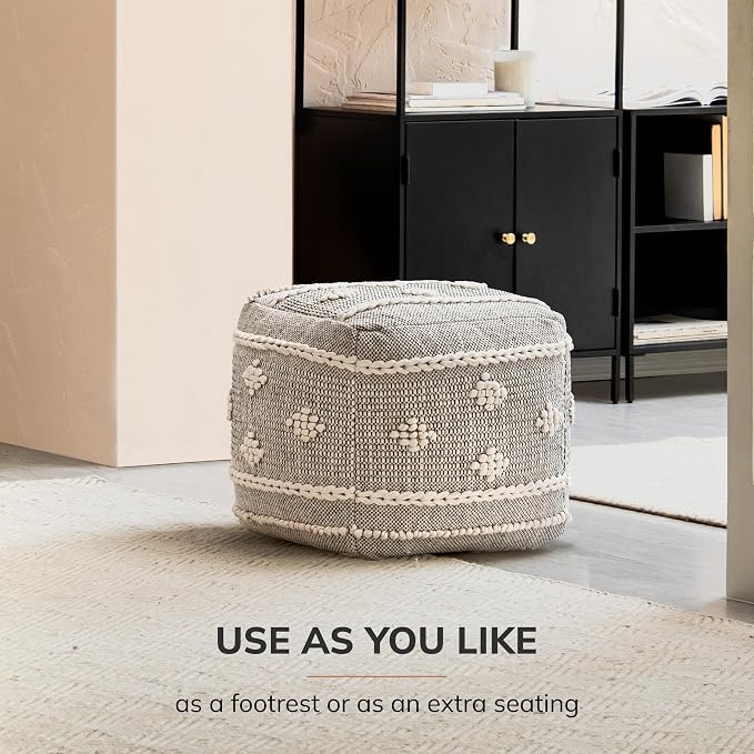Anji Mountain 100% Handmade & Handcrafted Comfortable Home Décor Pouf Ottoman - Image 7