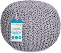 BIRDROCK HOME Round Pouf Ottoman | Cotton Braided Foot Stool by BIRDROCKHOME