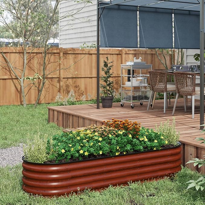 Outsunny 6.5' x 2' x 1.4' Galvanized Raised Garden Bed Kit, Outdoor Metal - Image 2