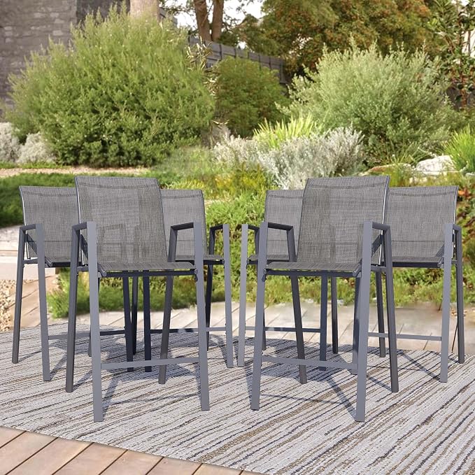 Outdoor Bar Stools Set of 6, Bar Height Chairs by Home