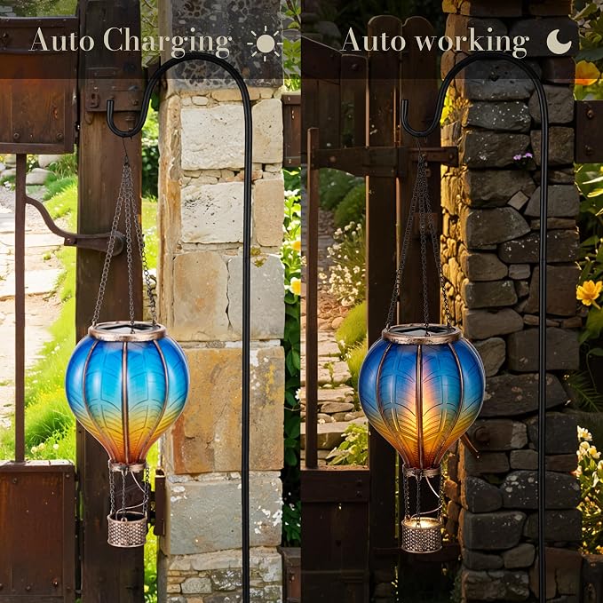 TERESA'S COLLECTIONS 2 Pack Hanging Solar Lantern Outdoor Garden Decor - Image 5