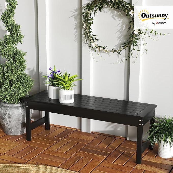 Outsunny Outdoor Bench, Backless Garden Loveseat - Image 2
