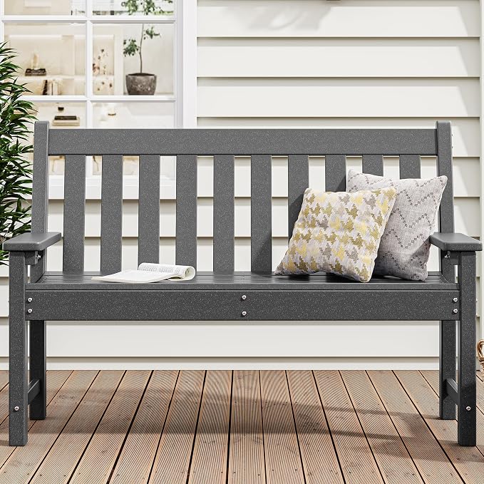 YITAHOME Garden Bench, All Weather Outdoor Bench - Image 7