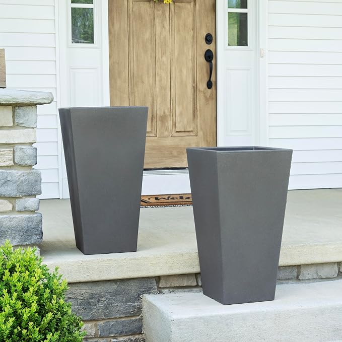 Step2 Tremont Tall Square Tapered Planter, Large Planters - Image 3