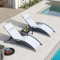 PURPLE LEAF Patio Chaise Lounge Set of 3 Outdoor Lounge Chair Beach Pool by PURPLELEAF