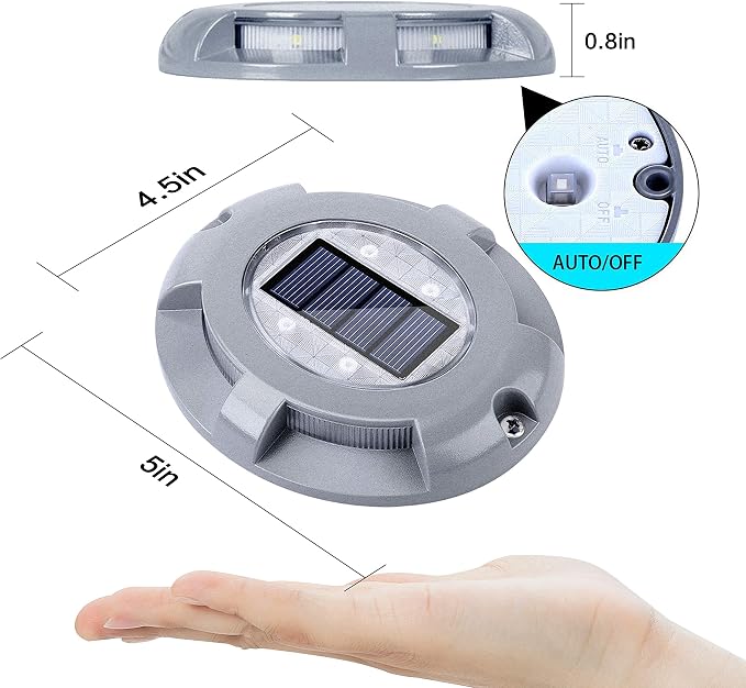 SIEDiNLAR Solar Deck Lights Driveway Dock LED Light Solar Powered Outdoor - Image 4