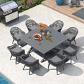 PURPLE LEAF 9 Pieces Patio Dining Set by PURPLELEAF
