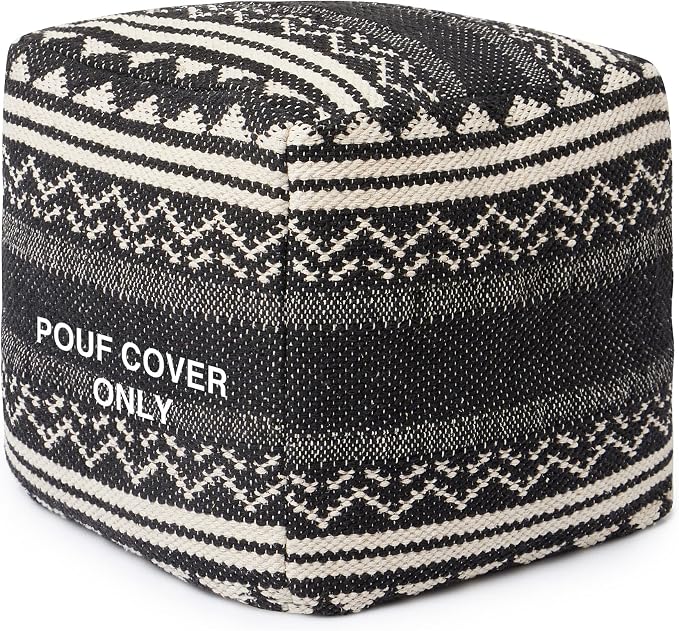 REDEARTH · UNSTUFFED Pouf Ottoman Cover Textured Storage Cube Bean Bag Poof by REDEARTH