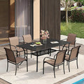 VICLLAX Patio Dining Set for 6, Outdoor Furniture Set Includes 59" Rectangle by HOME