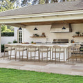 Bar Stools Set of 6, 24.8'' Aluminum Outdoor Bar Stool by COZYMAN