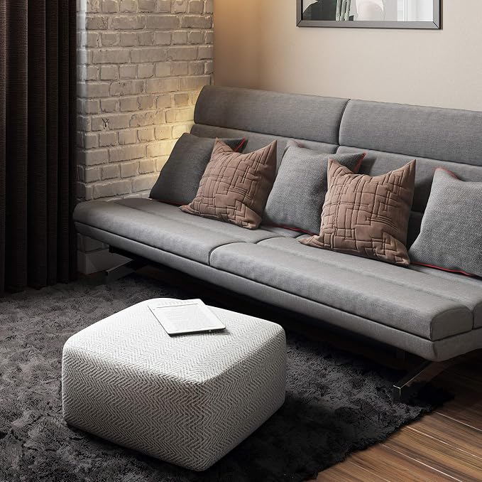 SIMPLIHOME Nate Square Pouf - Image 2