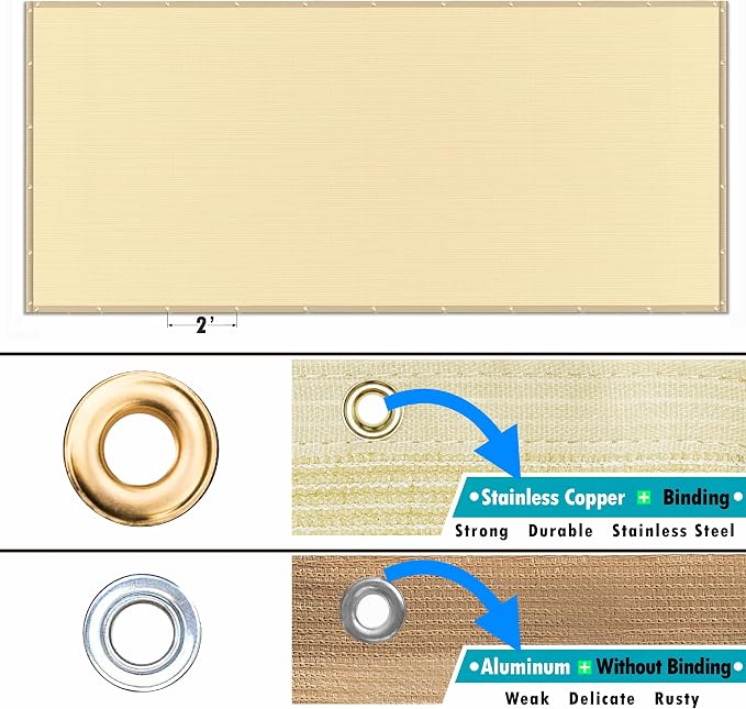 Amgo 8' x 16' Outdoor Pergola Shade Cover Replacement Canopy, 90% UV Block - Image 3