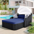 Patio Furniture Daybed with Retractable Canopy, Outdoor Wicker Rattan Sectional by SCANORDIC