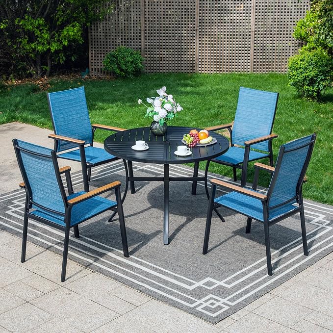 PHI VILLA 5 Pieces Patio Dining Set, Outdoor Furniture by PHIVILLAThepioneerofcomfortablehouseholdsupplies