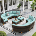 Sophia & William Outdoor Wicker Sectional Sofa Set, 12 Piece Half Moon Curved by SophiaWilliam