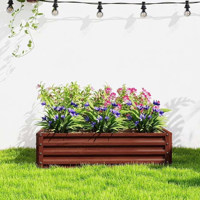 Outsunny Galvanized Raised Garden Bed, - Image 9