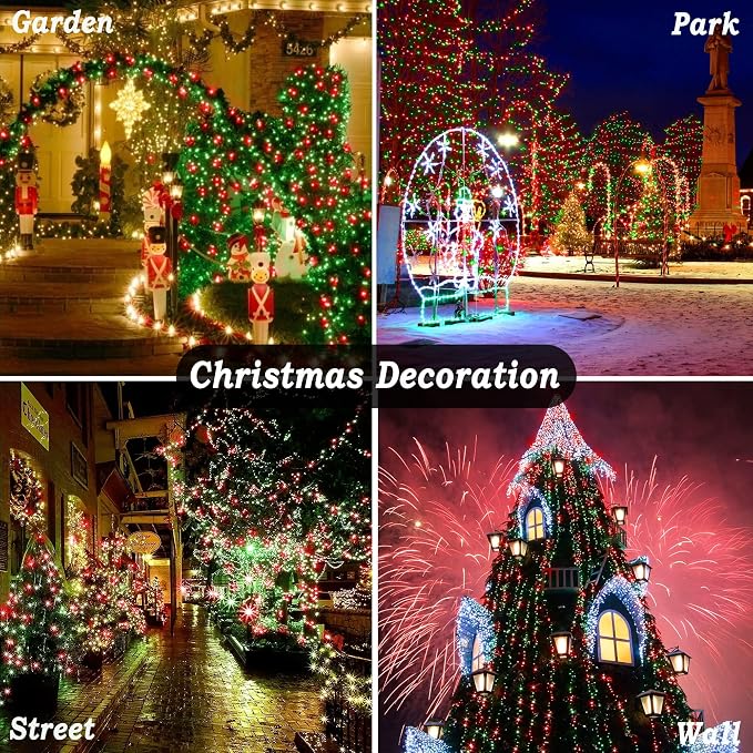 KNONEW Outdoor Christmas Lights 500 LED 197ft String Lights 8 Modes & Memory - Image 5