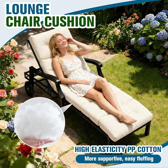 MTMR Chaise Lounge Cushion Outdoor, Non-Slip Chair Cushion - Image 4