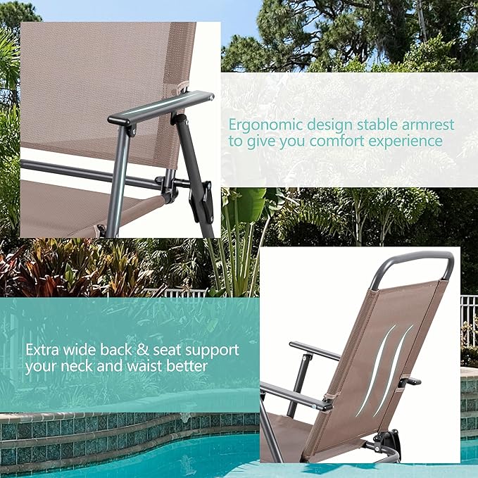 Vongrasig 6 Pieces Folding Patio Dining Set, All Weather Small Metal Outdoor - Image 3