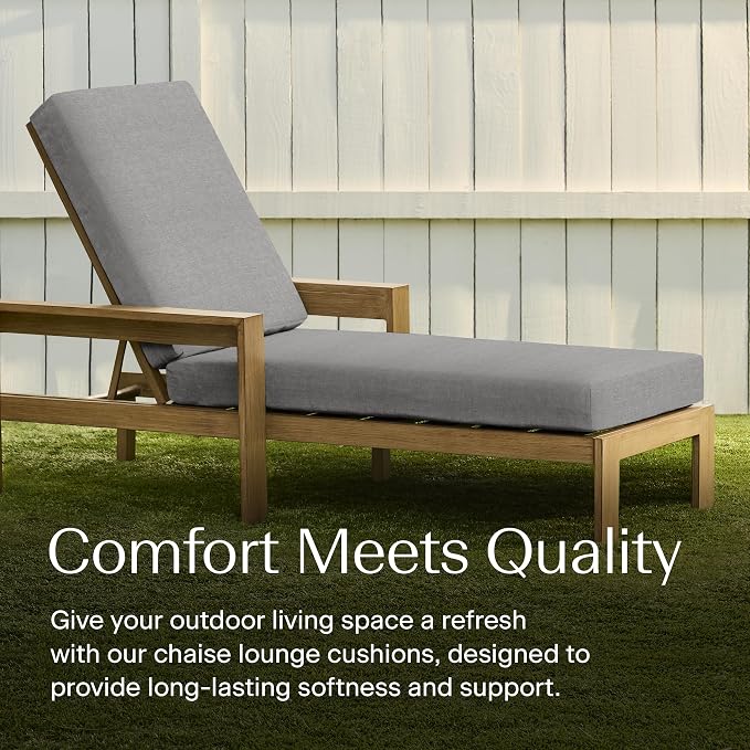 Honeycomb Outdoor Heritage Chaise 21.5 x 70, Textured Solid Platinum Grey - Image 2