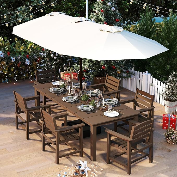 7-Piece Brown Outdoor Dining Set - Image 3