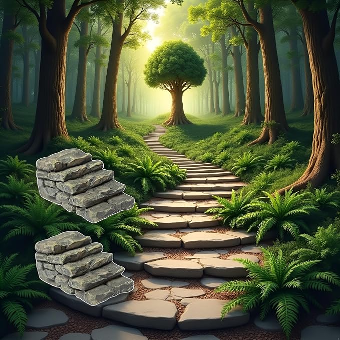 Mini Resin Bridge Stair Stone Straight Bridge Stairs Stone Steps Garden Fairy - Image 3