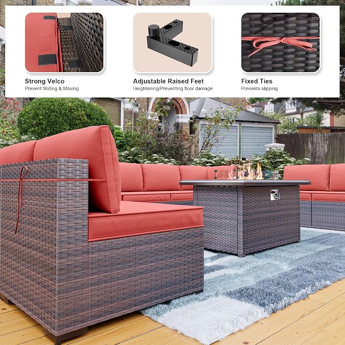Kullavik 10 Pieces Outdoor Patio Furniture Set - Image 5