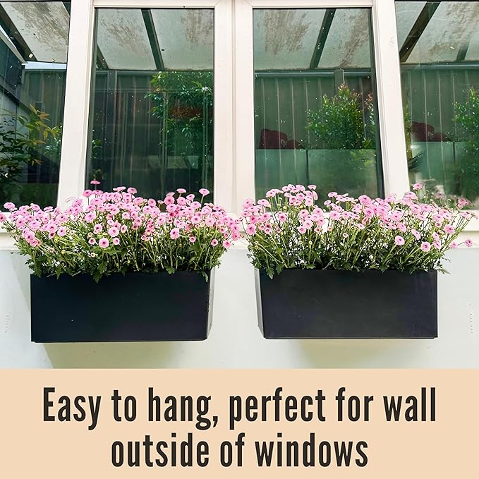 LaLaGreen Wall Planters for Outdoor Black Self Watering System Hanging Plant - Image 8