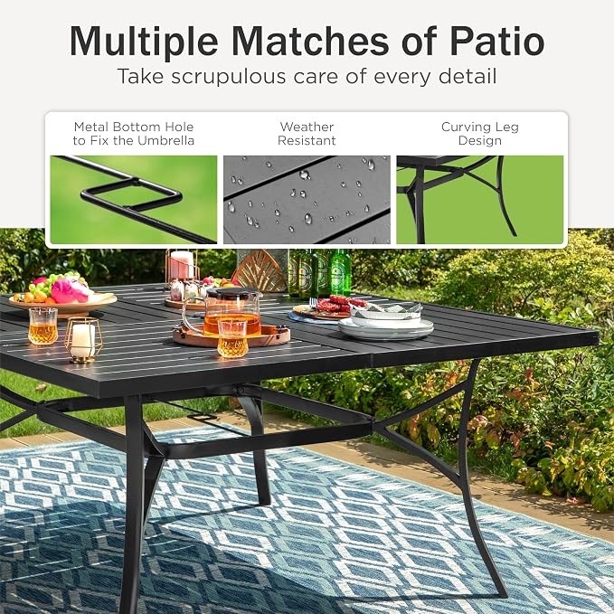 PHI VILLA Large Outdoor Square Dining Table - Image 5