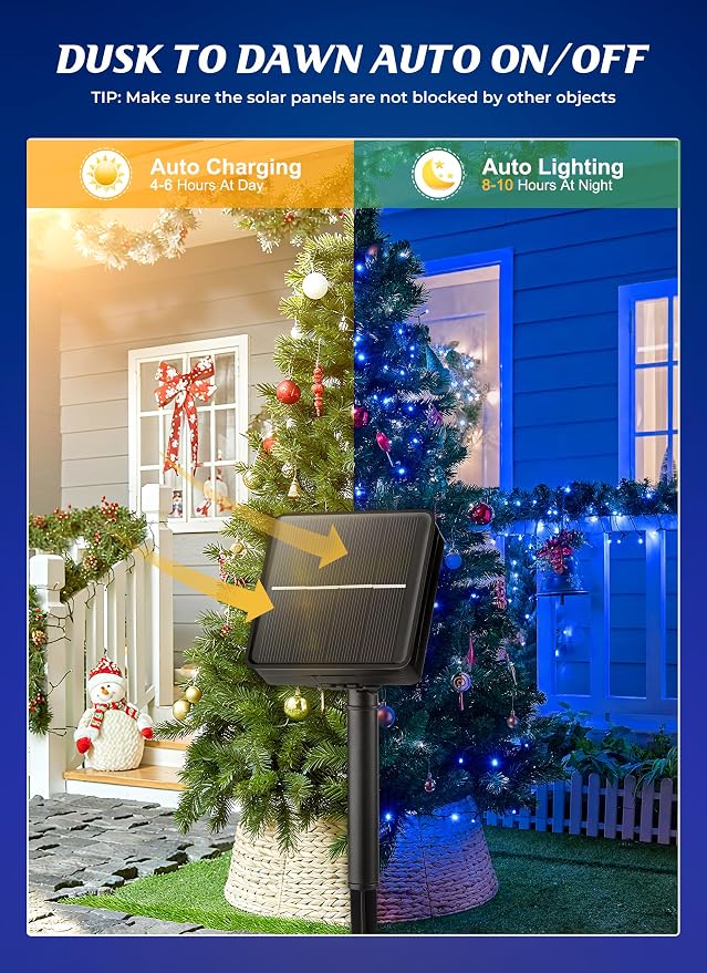 Brightown Solar String Lights Outdoor, 2 Pack Total 80FT 200 LED Solar Powered - Image 2