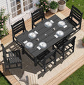 SERWALL Patio Dining Sets for 6 Person, HDPE Dining Set by SERWALL