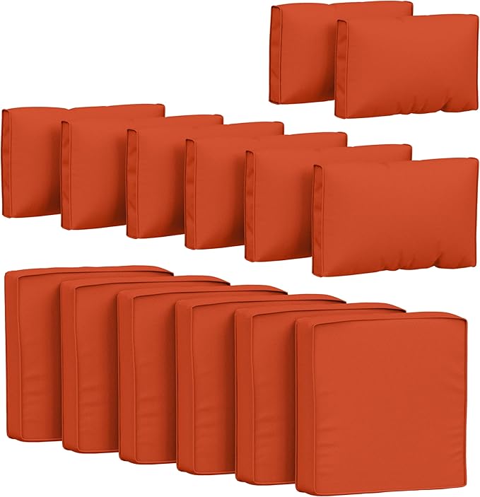 14 Pcs Outdoor Cushion Covers Patio Cushion Slipcovers Replacement Splash Proof by Pakunoda