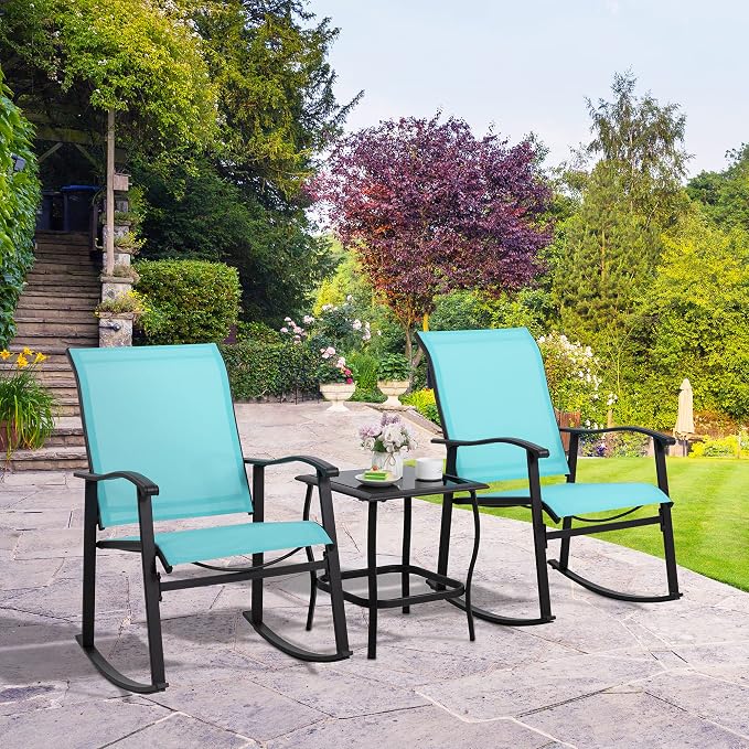 Shintenchi 3 Piece Rocking Bistro Set, Outdoor Furniture - Image 7