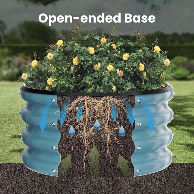 ZXZYHFTY Round Galvanized Raised Garden Bed kit, Round Large Metal Raised - Image 6