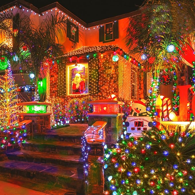 KNONEW 600FT 1500 LED Christmas String Lights Outdoor Green Wire Fairy Light 8 - Image 6