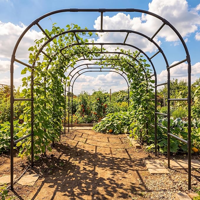 Tall Garden Arch Trellis for Climbing Plants, 88in Tall Metal Plant Support - Image 3