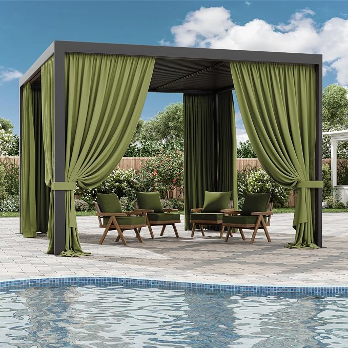 Gazebo Universal Replacement Privacy Curtain, 4-Panels Sidewall Curtains - Image 6