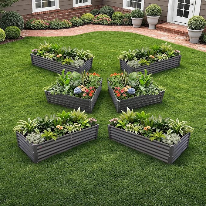 A ANLEOLIFE Set of 6, 18 Inch Tall Quartz Grey Raised Garden Beds Kit, - Image 3